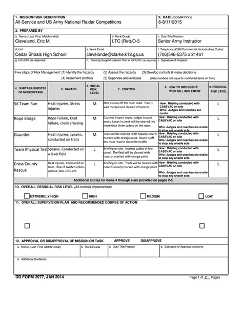 Army Risk Assessment Form 2977 Hot Sex Picture