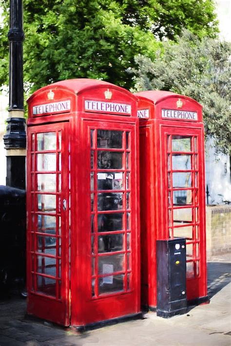 Booth Red England London Phone Booths British 12 Inch By 18 Inch