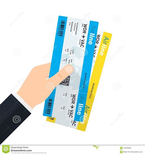 Hand Holding Boarding Pass Tickets Stock Vector Illustration Of