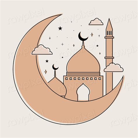 Aesthetic Ramadan Illustration Flat Brown Premium Photo Rawpixel