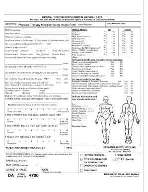 medical history form physical therapy physical therapy