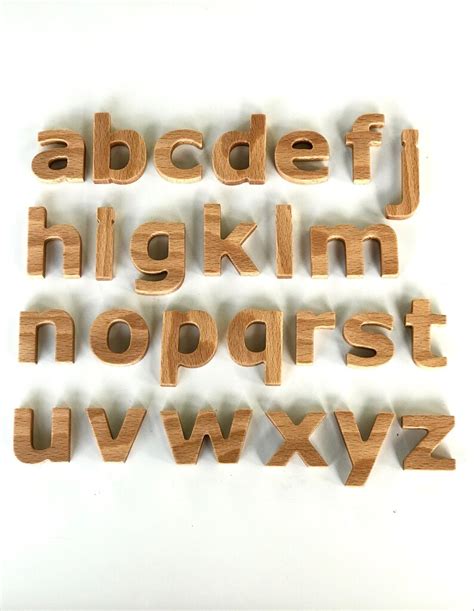 Wooden Lower Case Abc With Magnets Beech Wood Letters Height Etsy