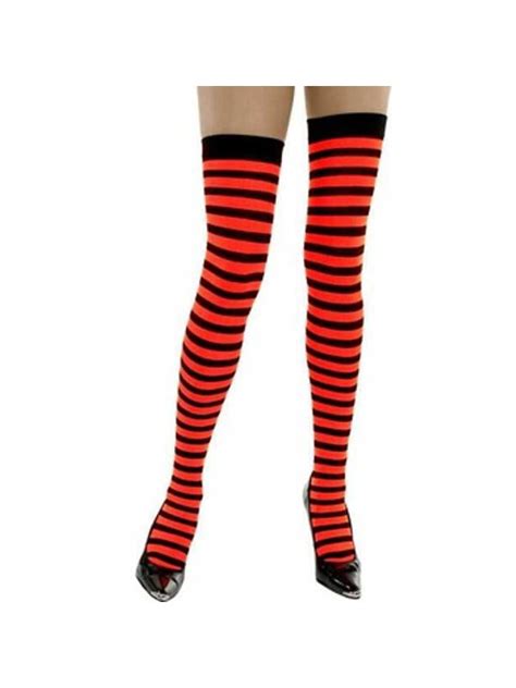 Costu Online Shopping Discount Charades Adult Red And Black Striped Thigh High