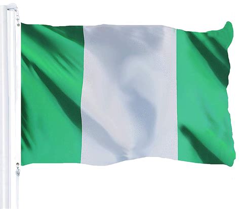 G128 Nigeria Nigerian Flag 3x5 Ft Printed Brass Grommets 150d Quality