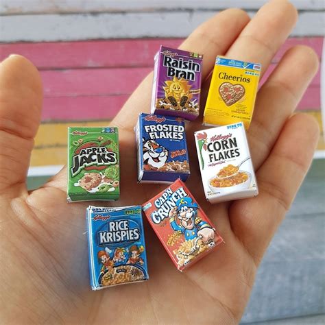 Dollhouse Miniatures Food Groceries Packaging Box Cereal Etsy