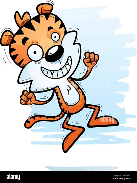 A Cartoon Illustration Of A Male Tiger Jumping Stock Vector Image And Art