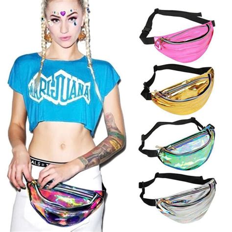 Hologram Clear Glitter Waist Fanny Pack Belt Bum Bag Pouch Hip Purse