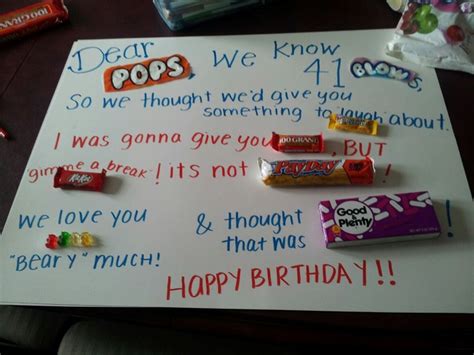 You're older today than yesterday but younger than tomorrow. Birthday Card for my dad with candy (: | Birthday Card ...