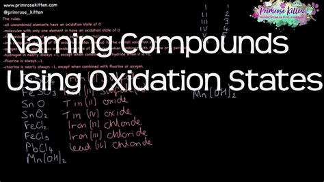 Naming Compound Using Oxidation States Revision For A Level Chemistry