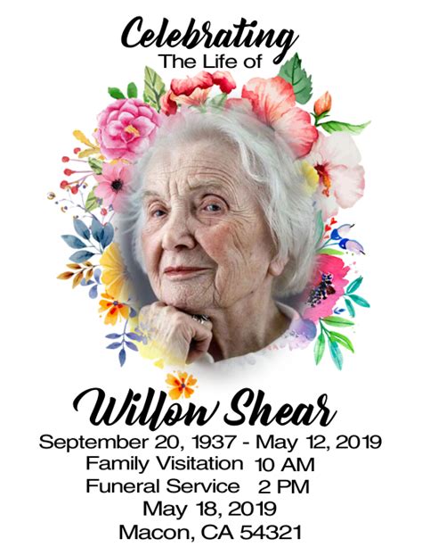 Obituary Template Design Postermywall