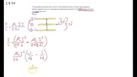 Force Between Parallel Conductors Three Parallel Wires Youtube