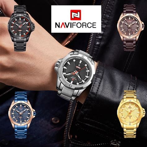 naviforce 9161 top luxury brand men s full steel quartz watches with t box one year warranty