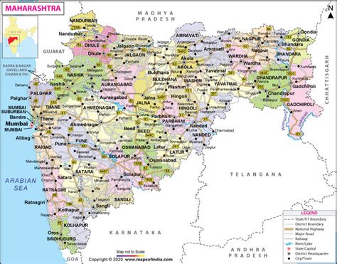 Maharashtra Map Map Of Maharashtra State Districts Information And Facts