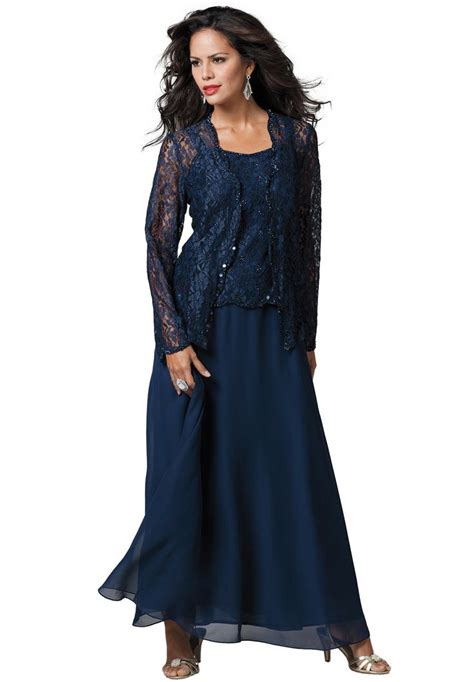 Lastly, our dresses come with jackets or thick traps to hide bras. Lace and Chiffon Jacket Dress | Plus Size Special Occasion ...