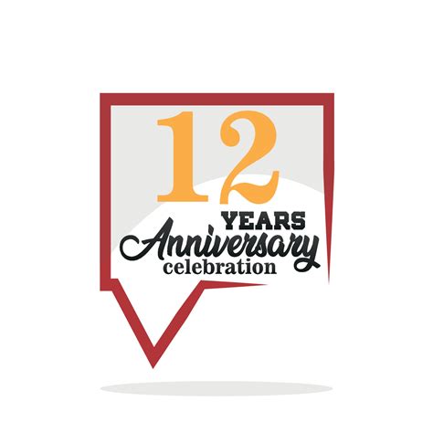 12 Year Anniversary Celebration Anniversary Logo With Speech Bubble On