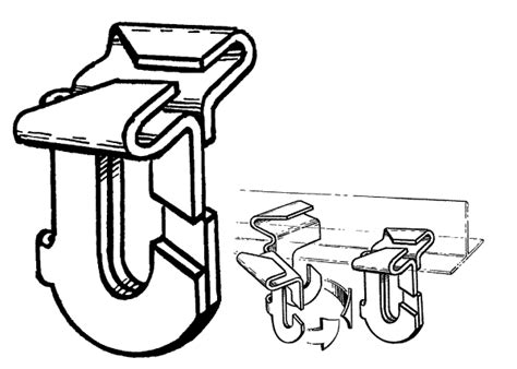 These ceiling grid hooks are made out a clear plastic. HANG-UPS UNLIMITED - T-Bar Hooks - Sign Hanging Kits ...