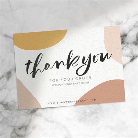 Thank You Card Template Thank You For Your Order Card Etsy Thank