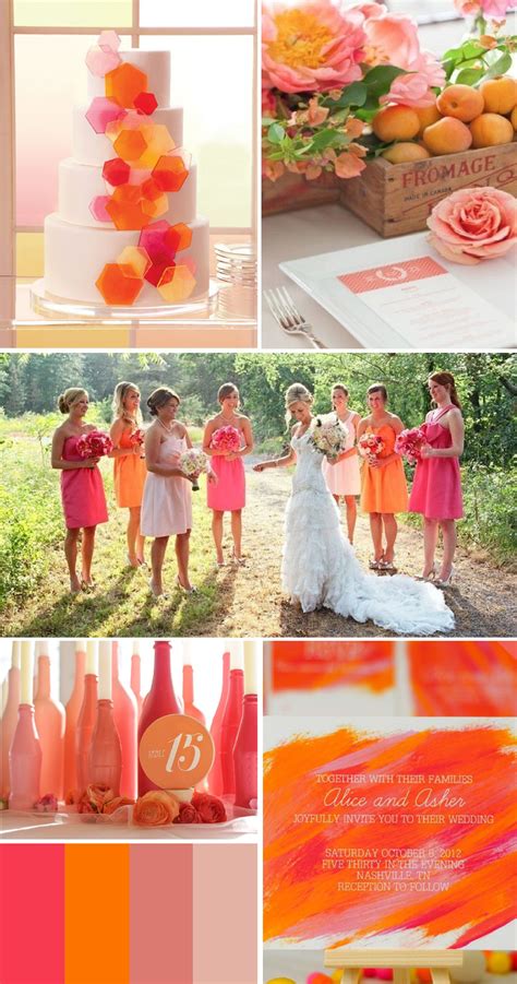 Orange and pink wedding, Orange wedding colors, Orange wedding