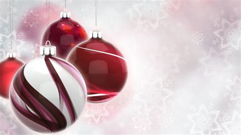 3840x2160 Resolution Four Red White And Maroon Christmas Baubles