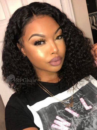 Rpg Hair 180 Tight Curly Indian Remy Hair Bob Lace Front Wigs
