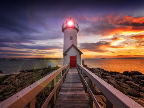 Coast Lighthouses Sunrises And Sunsets Sky Nature Wallpapers Hd