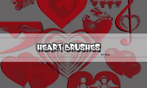 A Collection Of 43 Hearts And Valentine Ps Brushes Naldz Graphics