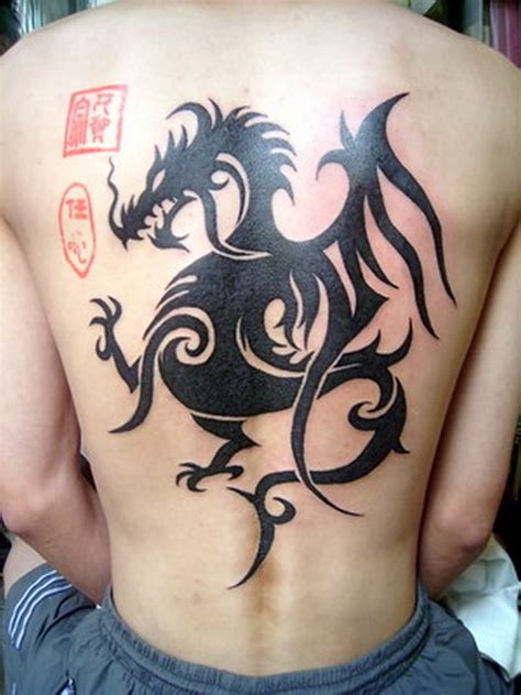Black Ink Asian Tribal Dragon Tattoo Design Tattoos Book
