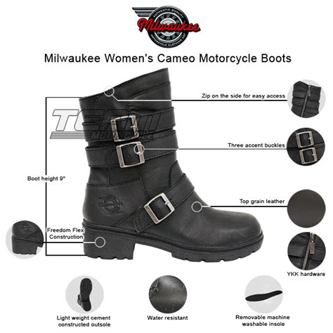 Womens Milwaukee Motorcycle Clothing Company Mmcc Cameo Motorbike Biker
