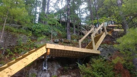 Submit your pictures and discuss the fine art of stair landings here. Pin by Kendra Lwebuga on L'bury Boathouse & Stair | Landscape stairs, Stair landing, River cabin