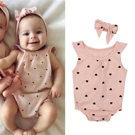 European Baby Clothes Summer Baby Rompers Headband 2pcs Girls Onepiece