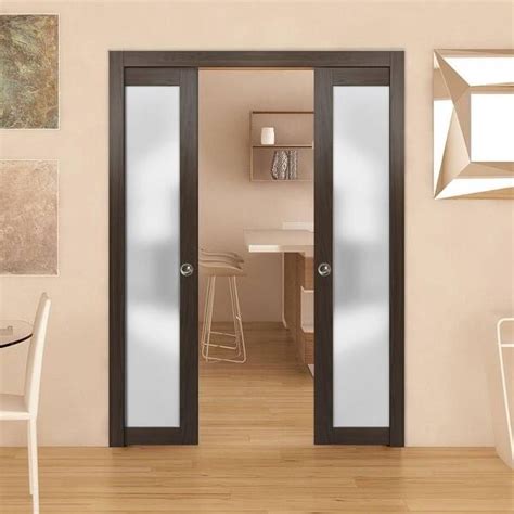 modern double pocket closet glass doors planum 2102 chocolate ash bed bath and beyond 32678093