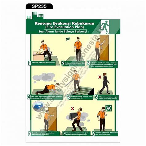 Safety Poster Sp235 Safety Poster Rencana Evakuasi Kebakaran • Safety