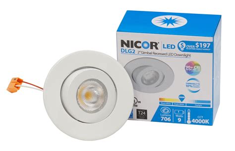 Nicor Lighting 2 Inch Dimmable 4000k Led Gimbal Downlight For Nicor 2