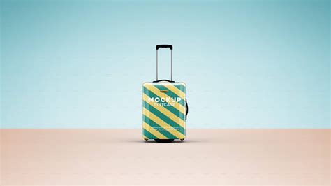 clean design suitcase bag mockup mockupden