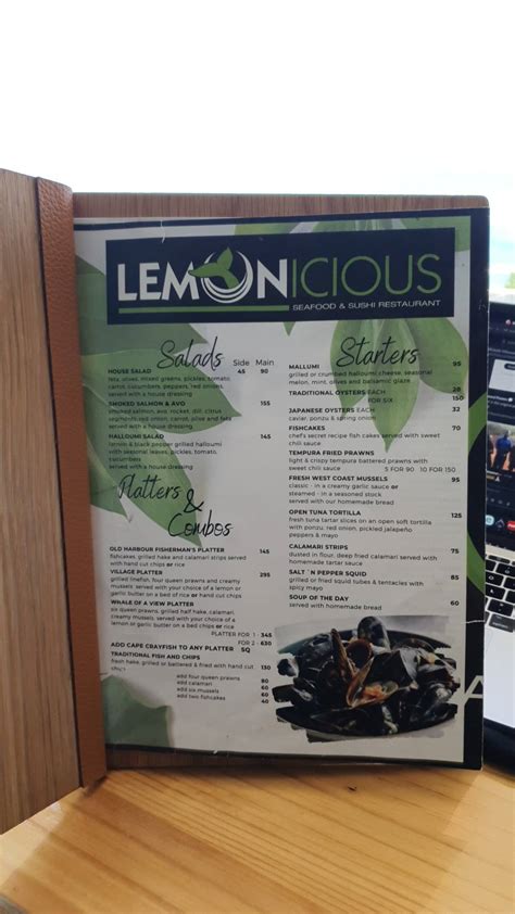 Menu At Lemonicious Restaurant Hermanus