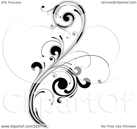 Royalty Free Rf Clipart Illustration Of A Black And White Flourish
