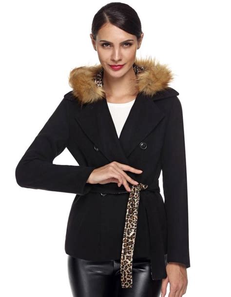 Zeagoo Women Fashion Casual Lapel Neck Long Sleeve Outwear Slim Wool Jacket Coat Womens