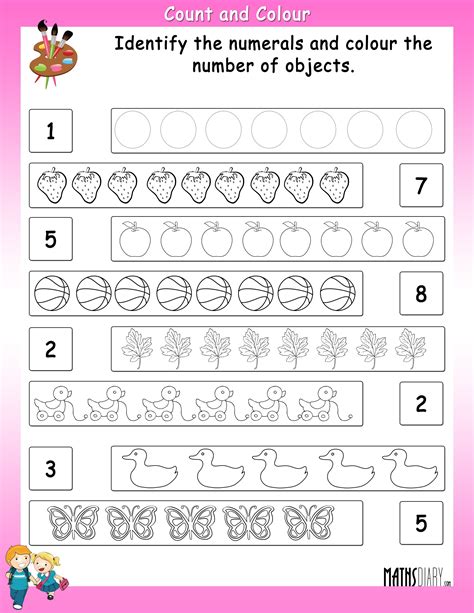 Some 2 step patters are given in the third set of worksheets for greater challenge. Count and color the given objects - Math Worksheets ...