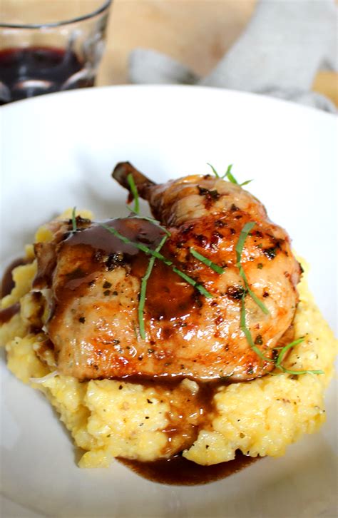 Roast Chicken With Red Wine Demi Glace And Polenta Epicure S Table