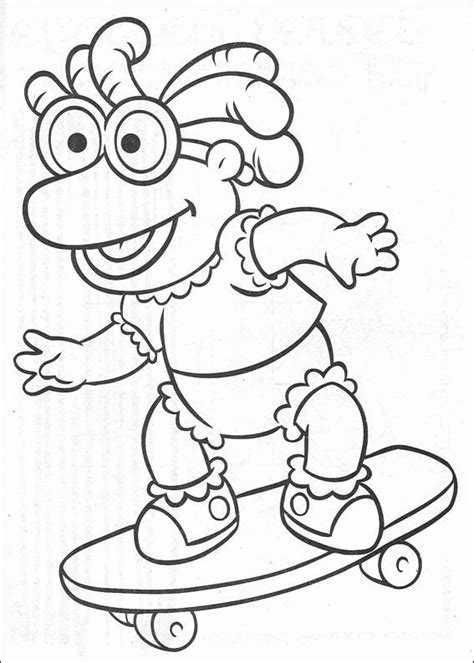 He is a brown stuffed bear with a red ribbon around his neck, who was given to big bird as a gift from mr. Muppets baby Coloring Pages - Coloringpages1001.com