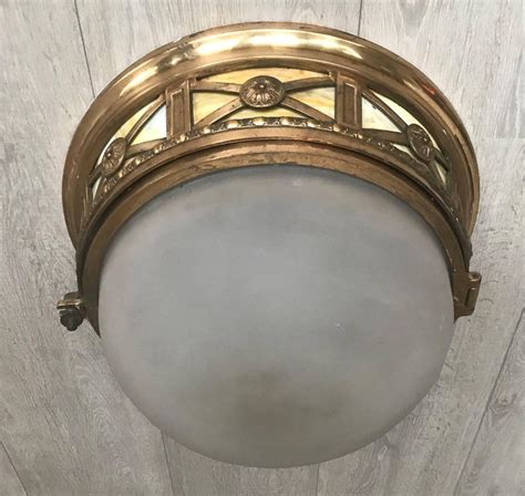 Choose from contactless same day delivery, drive up and more. Early 1900s Large French Bronze and Glass Flush Mount ...
