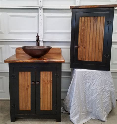 Vessel sinks have become all the rage as of late and are often one of the first design elements that come to mind when considering a contemporary style. Rustic Bathroom Vanity - 30 - Farmhouse - Vessel Copper ...