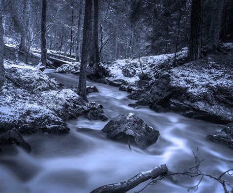 Rushing Brook In The Winter In Sweden Image Free Stock Photo Public