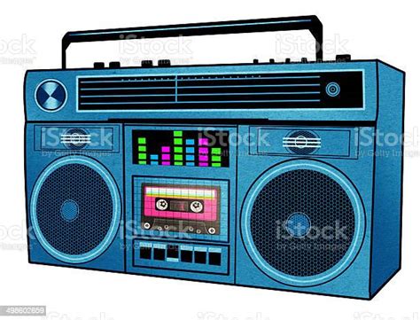 Retro 80s Boombox Illustration Stock Photo Download Image Now Boom