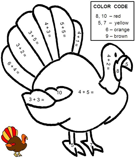 Turkey Color By Number Addition Warehouse Of Ideas