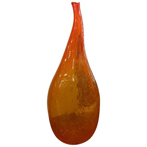 Orange Blown Glass Murano Vase For Sale At 1stdibs Orange Blown Glass Vase