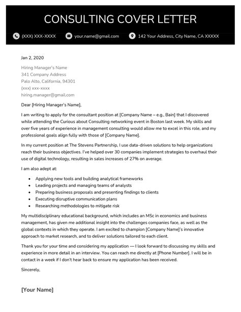 7 Cover Letter Examples Consulting Anuragsafah