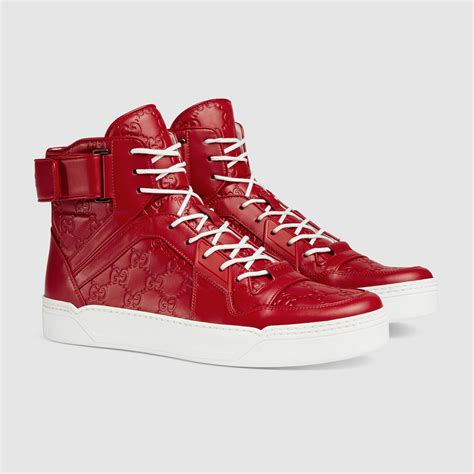 Gucci Signature High Top Sneaker In Red For Men Lyst