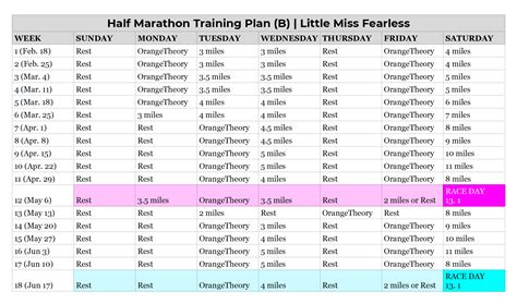 16 Week Half Marathon Training Schedule All You Need Infos