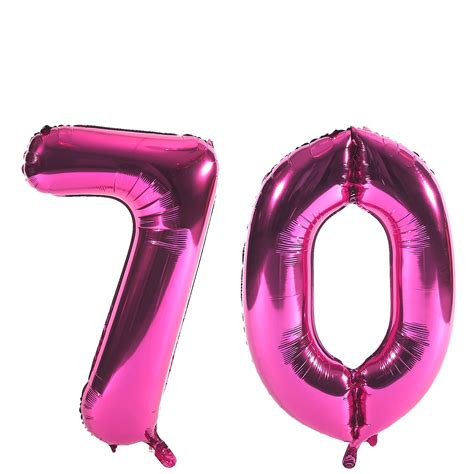 Buy Age 70 Giant Foil Helium Numeral Balloons Pink Deflated For Gbp